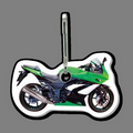 Motorcycle Shaped Tag W/ Zipper Clip (Green)